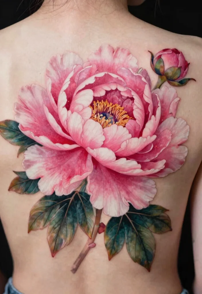 16 Traditional Tattoo Flower Ideas With Timeless Bold Style - 7. Intricate Peony Tattoos 1