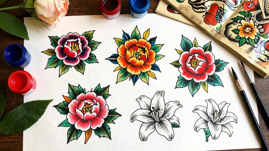 16 Traditional Tattoo Flower Ideas With Timeless Bold Style