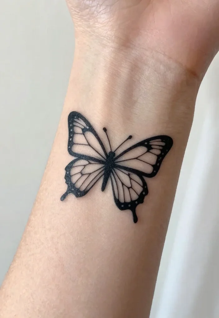 17 Butterfly Tattoo Hand 2026 Trending Ideas With Delicate Beauty - 1. Minimalist Butterfly Silhouettes 1