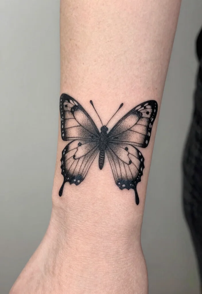 17 Butterfly Tattoo Hand 2026 Trending Ideas With Delicate Beauty - 17. Butterfly Tattoos with Dots 1