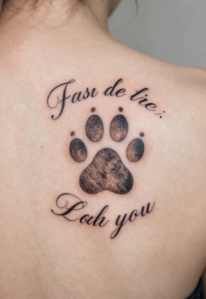17 Cat Footprint Tattoo Ideas With Sweet Meaning 60 17 Cat Footprint Tattoo Ideas With Sweet Meaning - 10. Cat Paw with Quote 1