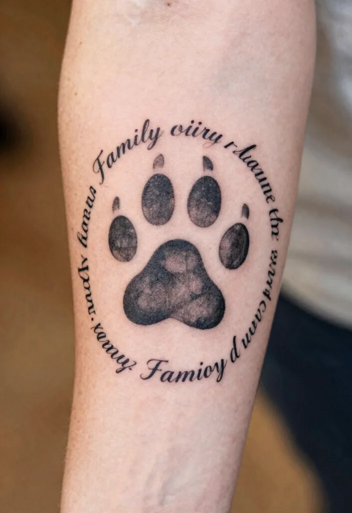 17 Cat Footprint Tattoo Ideas With Sweet Meaning 66 17 Cat Footprint Tattoo Ideas With Sweet Meaning - 16. Cat Paw with Family Names 1
