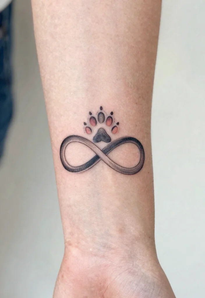 17 Cat Footprint Tattoo Ideas With Sweet Meaning 48 17 Cat Footprint Tattoo Ideas With Sweet Meaning - 8. Infinity Cat Paw Print 1