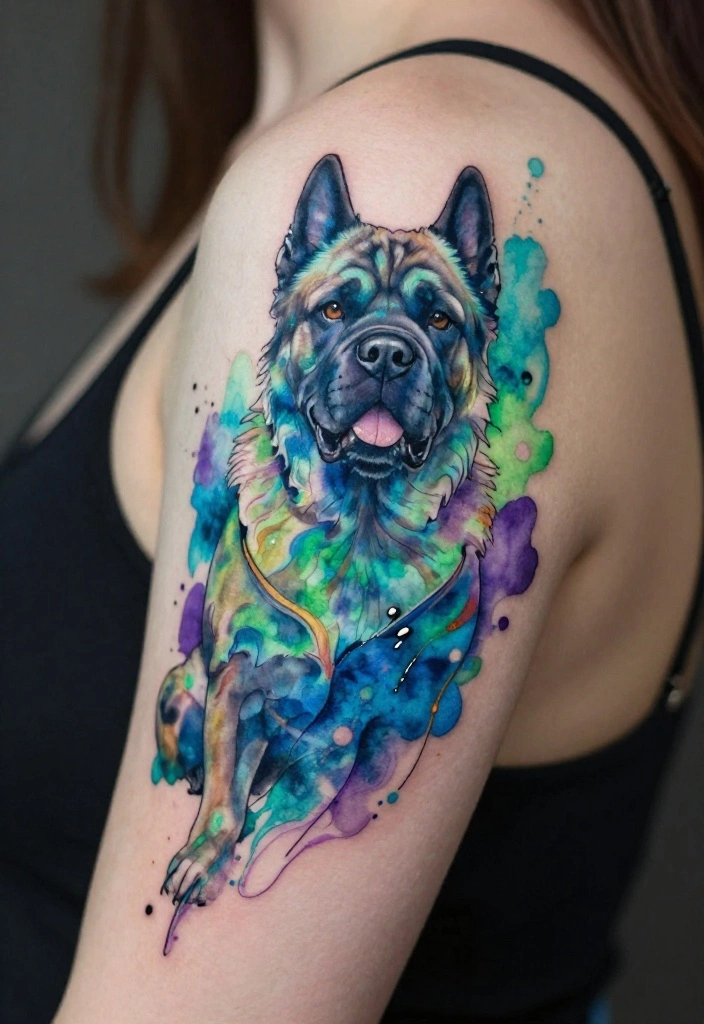 17 Fu Dog Tattoo 2026 Trending Ideas With Protective Power - 1. Watercolor Fu Dog Tattoo 1