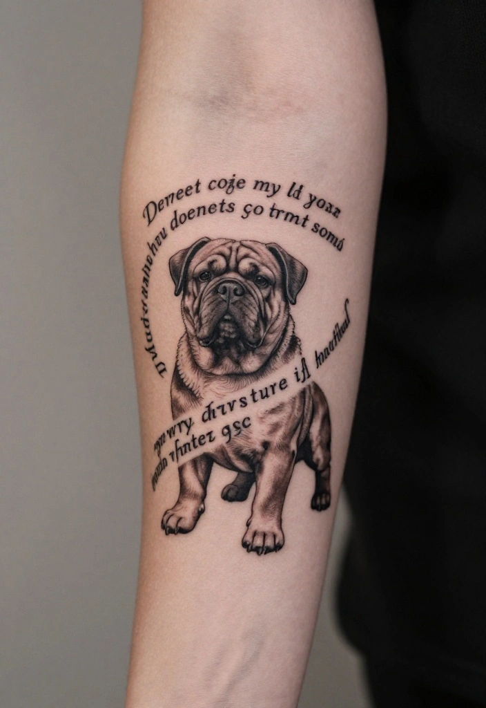 17 Fu Dog Tattoo 2026 Trending Ideas With Protective Power - 12. Fu Dog with Inspirational Quote 1