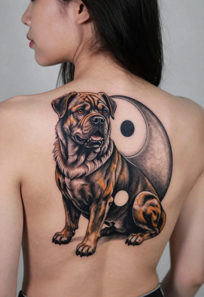 17 Fu Dog Tattoo 2026 Trending Ideas With Protective Power - 15. Fu Dog with Yin-Yang 1