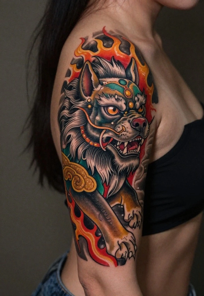 17 Fu Dog Tattoo 2026 Trending Ideas With Protective Power - 4. Traditional Fu Dog Tattoo 1