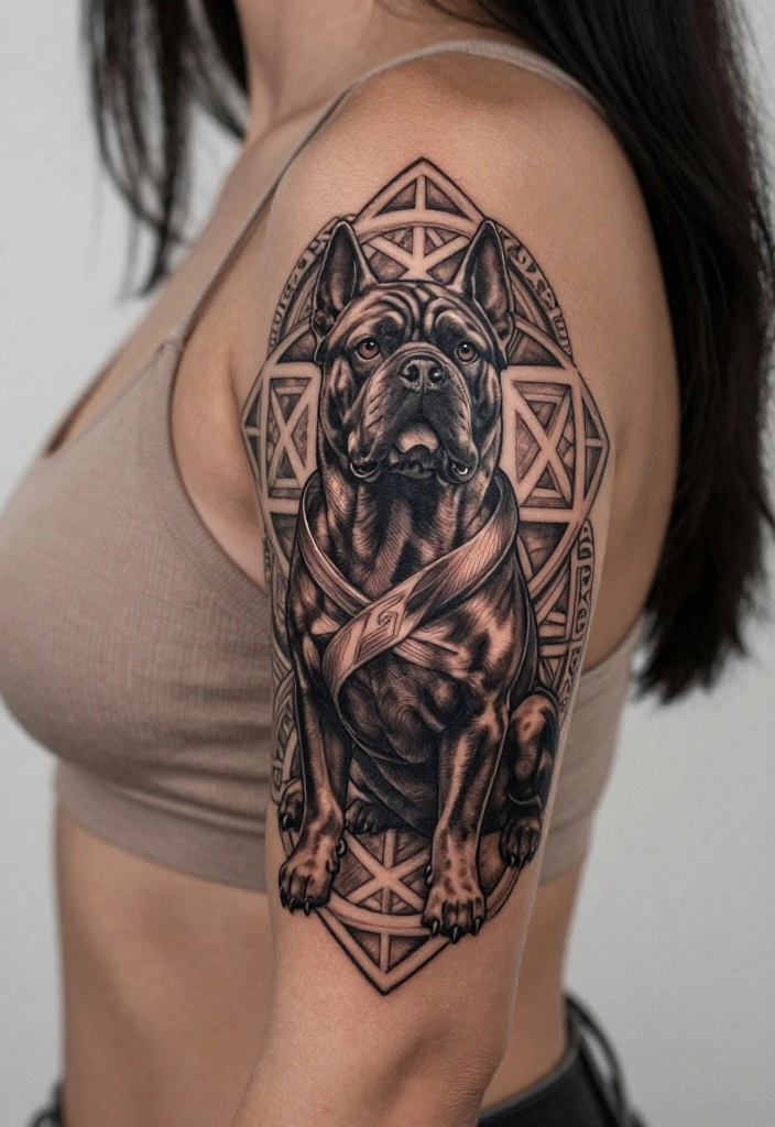 17 Fu Dog Tattoo 2026 Trending Ideas With Protective Power - 9. Fu Dog with Sacred Geometry 1