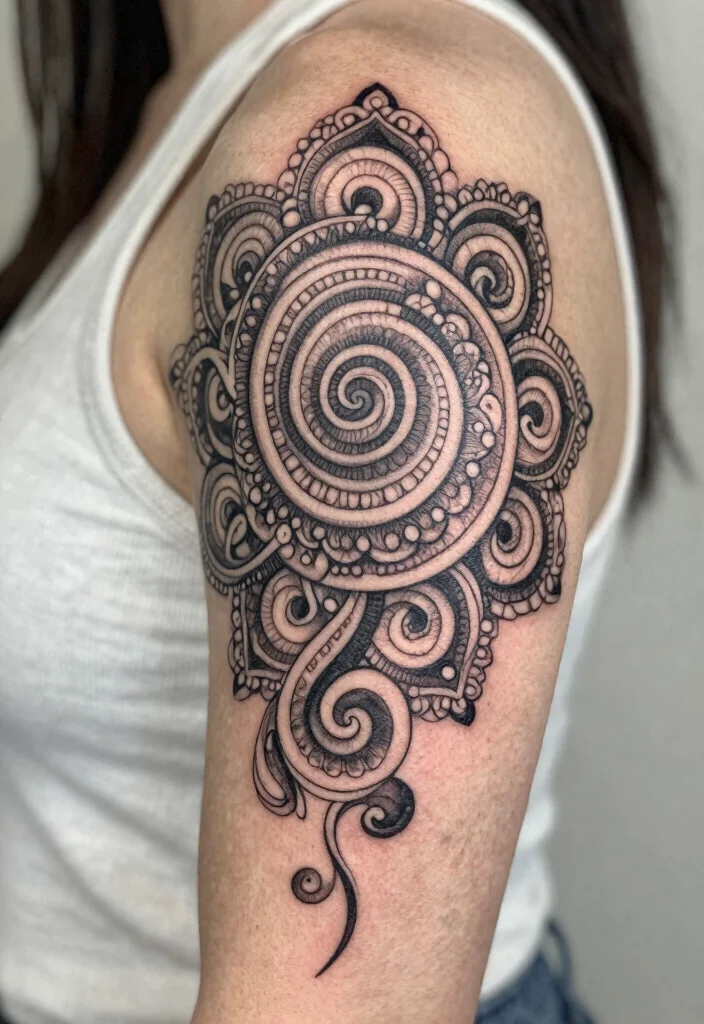 17 Geometric Mandala Tattoo Design Pattern Ideas With Intricate Detail 24 17 Geometric Mandala Tattoo Design Pattern Ideas With Intricate Detail - 14. Spiral Mandala Patterns 1