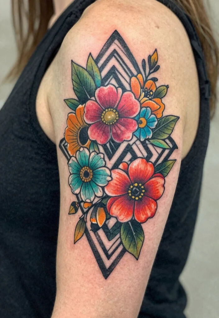 17 Geometric Mandala Tattoo Design Pattern Ideas With Intricate Detail 4 17 Geometric Mandala Tattoo Design Pattern Ideas With Intricate Detail - 4. Floral Geometric Fusion 1