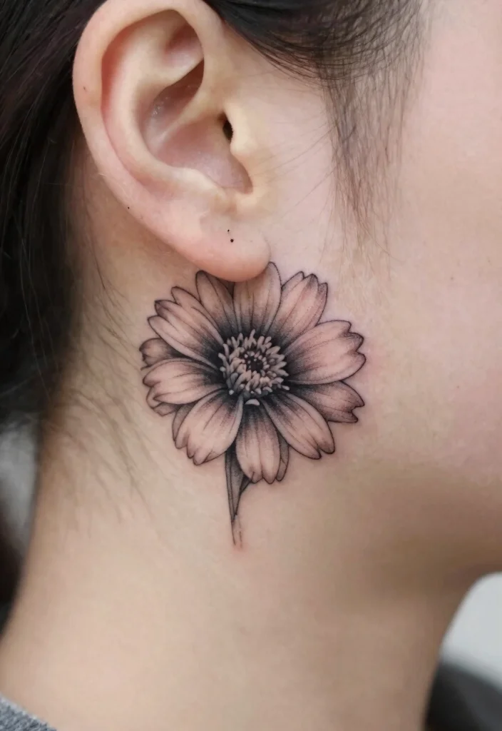17 Marigold Flower Tattoo Black and White Ideas With Soft Contrast - 12. Small and Delicate Marigold 1