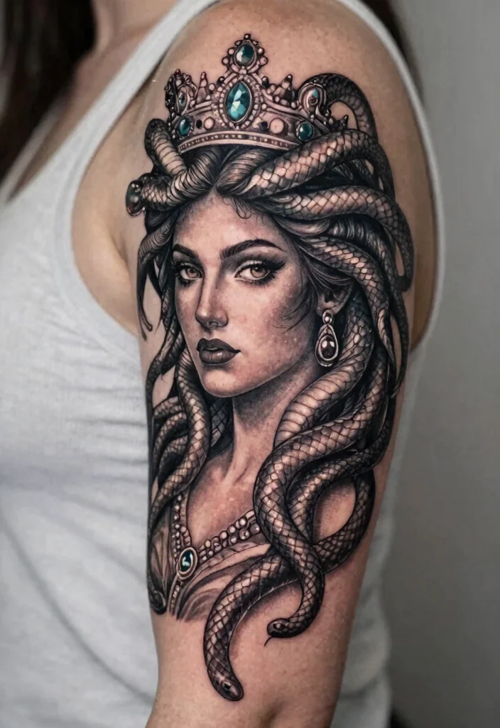 17 Medusa Tattoo Black Women Ideas With Fierce Beauty - 6. The Queen of Serpents 1