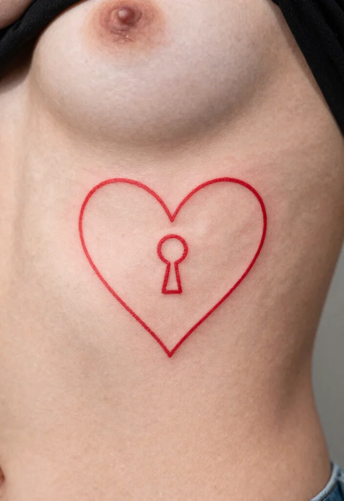 17 Red Heart Tattoo 2026 Trending Ideas With Bold Simple Charm - 10. Heart with a Keyhole 1