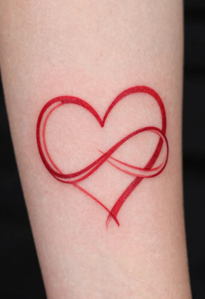 17 Red Heart Tattoo 2026 Trending Ideas With Bold Simple Charm - 11. Heart and Infinity Symbol 1