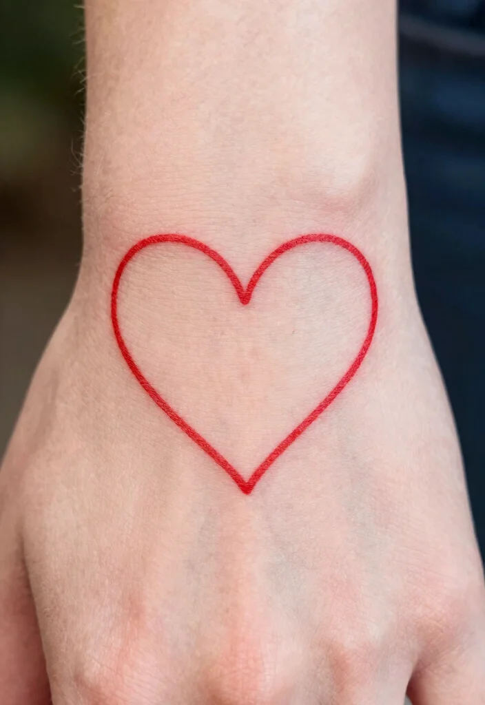 17 Red Heart Tattoo 2026 Trending Ideas With Bold Simple Charm - 13. Heart Outline Tattoo 1