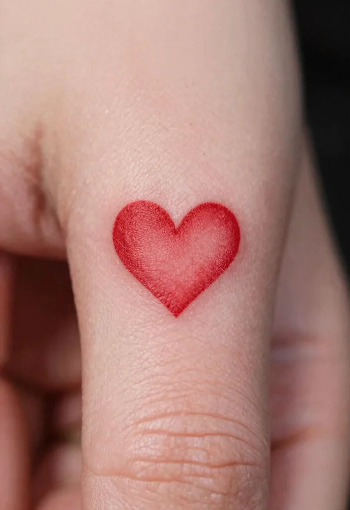17 Red Heart Tattoo 2026 Trending Ideas With Bold Simple Charm - 14. Heart on the Finger 1
