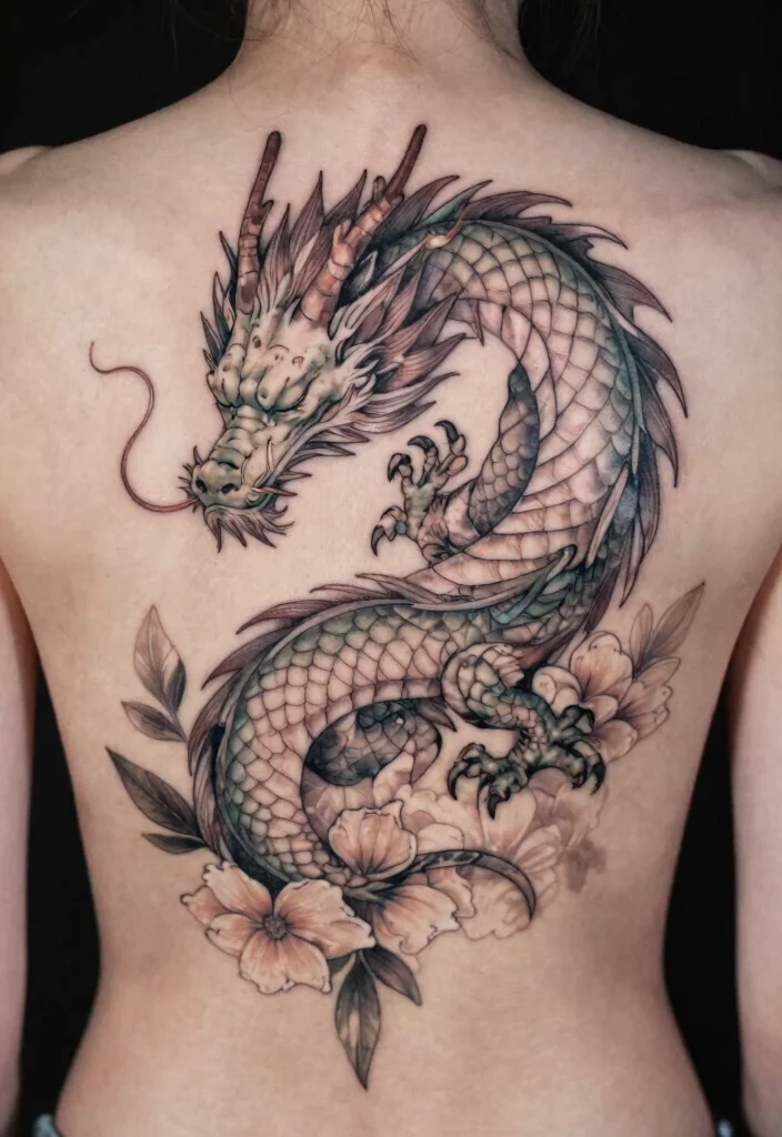 17 Spine Dragon Tattoo Ideas With Bold Flow - 14. Sleeping Dragon 1