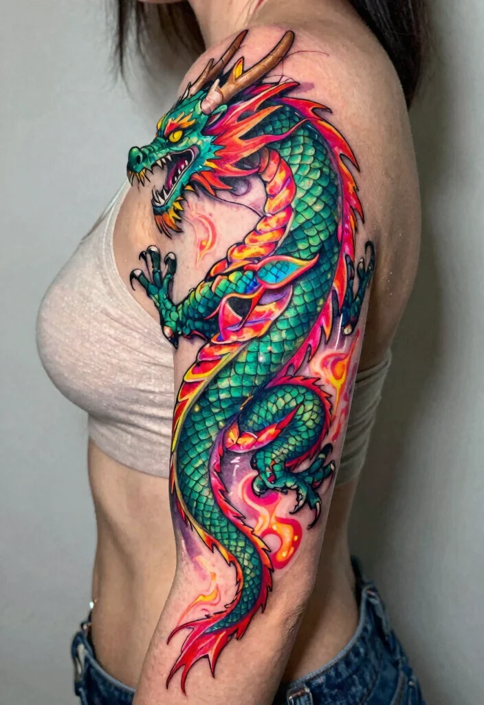 17 Spine Dragon Tattoo Ideas With Bold Flow - 15. Electric Dragon 1
