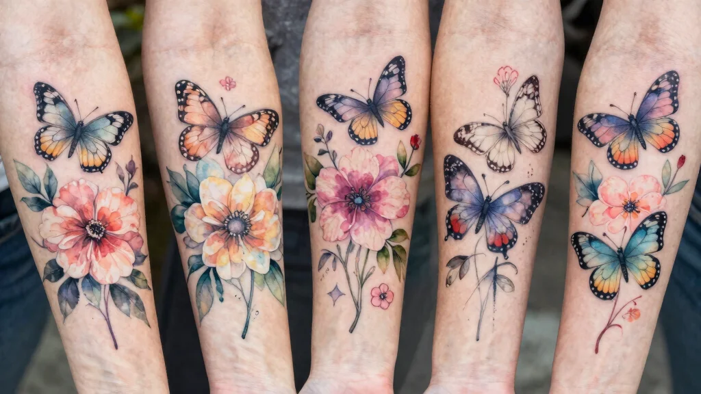 18 Butterfly and Flowers Tattoo Ideas With Soft Harmony