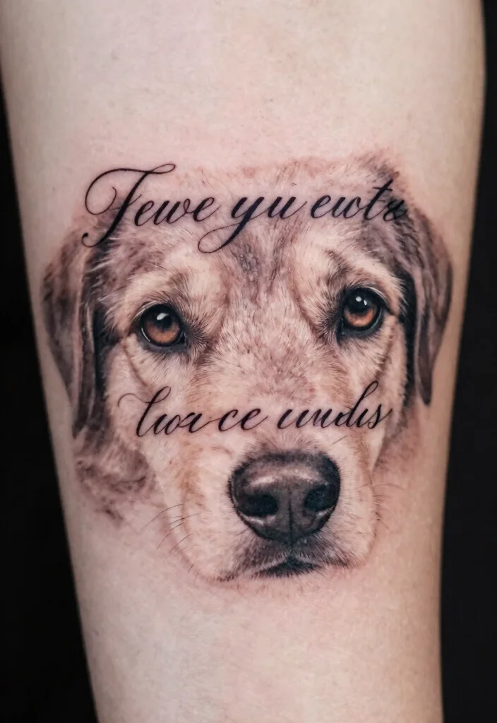 18 Dog Eyes Tattoo Ideas With Emotional Depth 31 18 Dog Eyes Tattoo Ideas With Emotional Depth - 11. Combining Text and Imagery 1