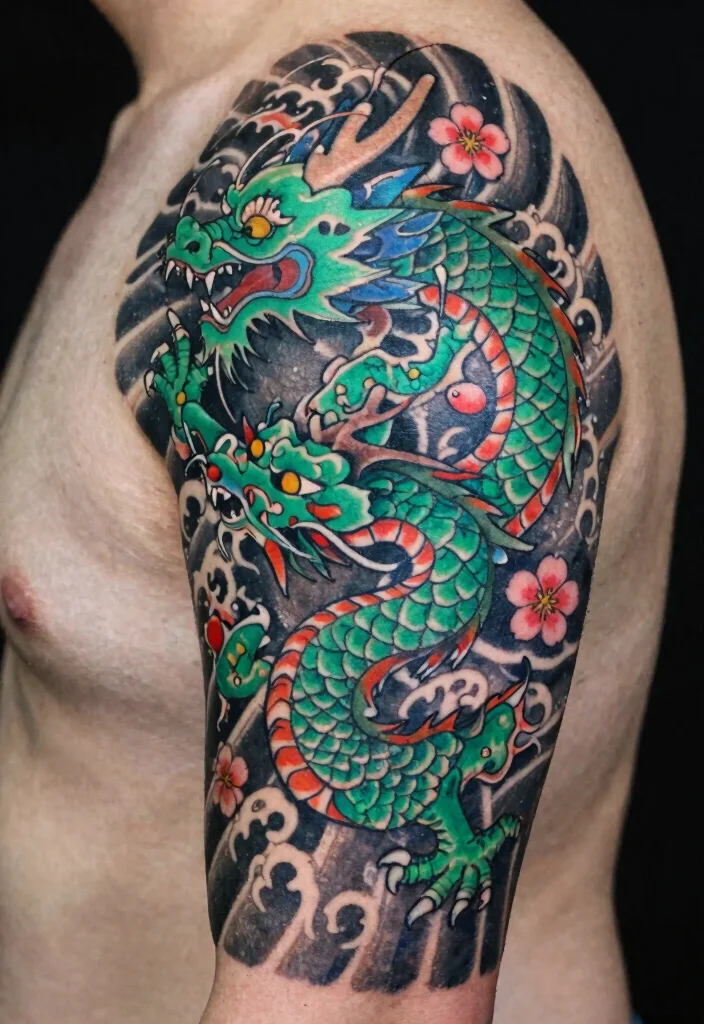 18 Double Dragon Tattoo Ideas With Powerful Symmetry 1 18 Double Dragon Tattoo Ideas With Powerful Symmetry - 1. Traditional Japanese Double Dragons 1