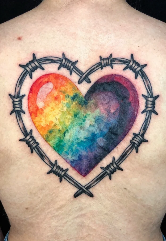 18 Heart Barbed Wire Tattoo Ideas With Edgy Romance 24 18 Heart Barbed Wire Tattoo Ideas With Edgy Romance - 4. Watercolor Heart Barbed Wire 1
