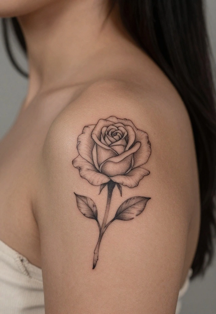 18 Rose Shoulder Tattoo 2026 Trending Ideas With Elegant Curve 1 18 Rose Shoulder Tattoo 2026 Trending Ideas With Elegant Curve - 1. Single Line Rose 1