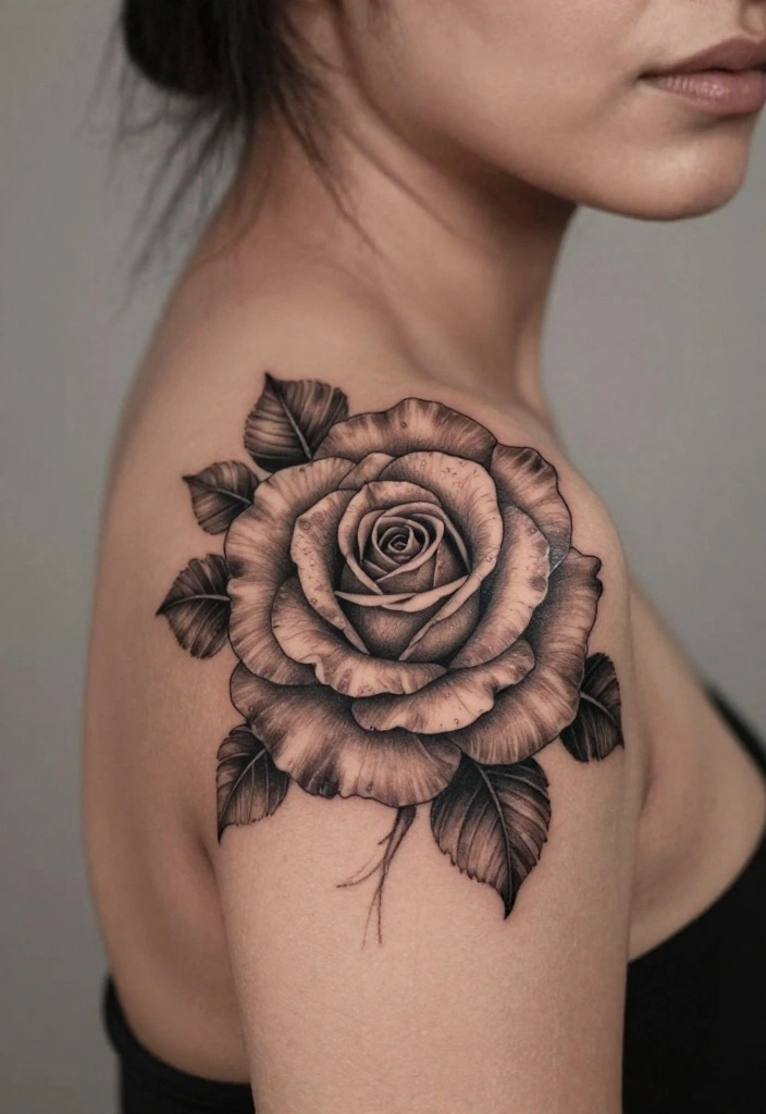 18 Rose Shoulder Tattoo 2026 Trending Ideas With Elegant Curve 30 18 Rose Shoulder Tattoo 2026 Trending Ideas With Elegant Curve - 10. Layered Rose 1