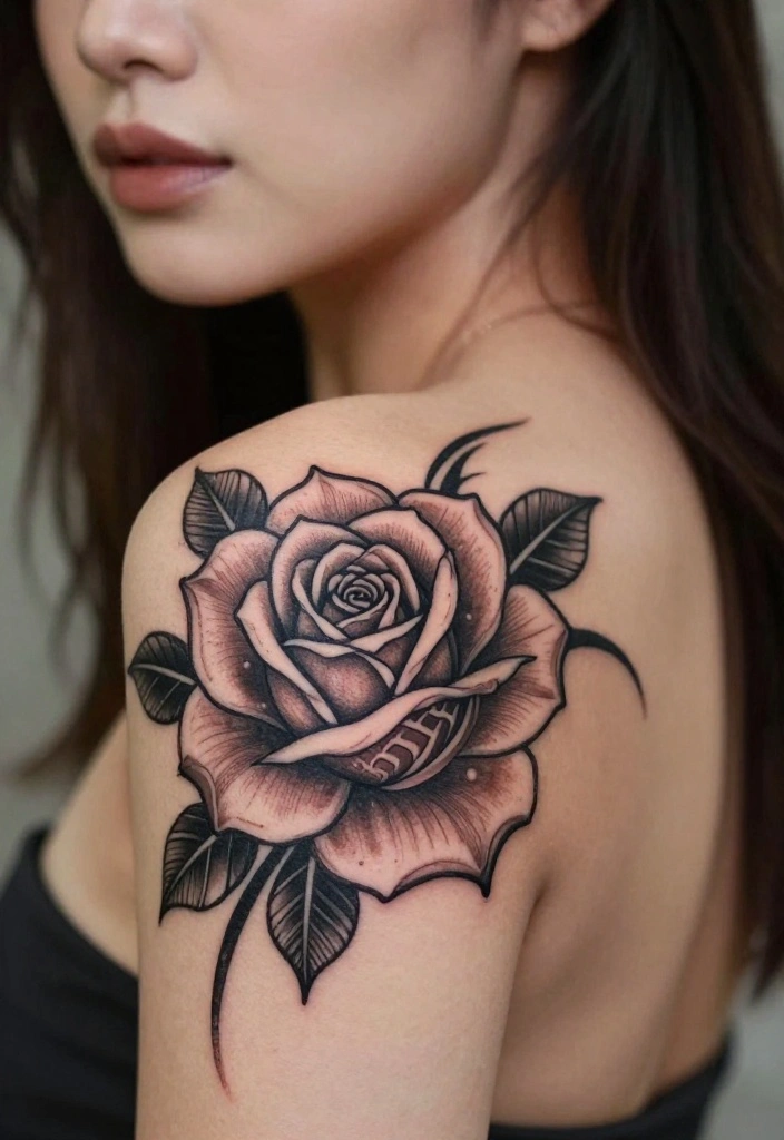18 Rose Shoulder Tattoo 2026 Trending Ideas With Elegant Curve 43 18 Rose Shoulder Tattoo 2026 Trending Ideas With Elegant Curve - 13. Tribal Rose 1