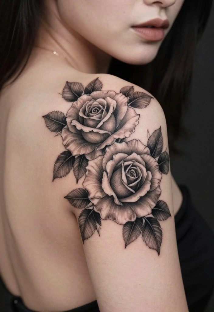 18 Rose Shoulder Tattoo 2026 Trending Ideas With Elegant Curve 56 18 Rose Shoulder Tattoo 2026 Trending Ideas With Elegant Curve - 16. Double Rose 1