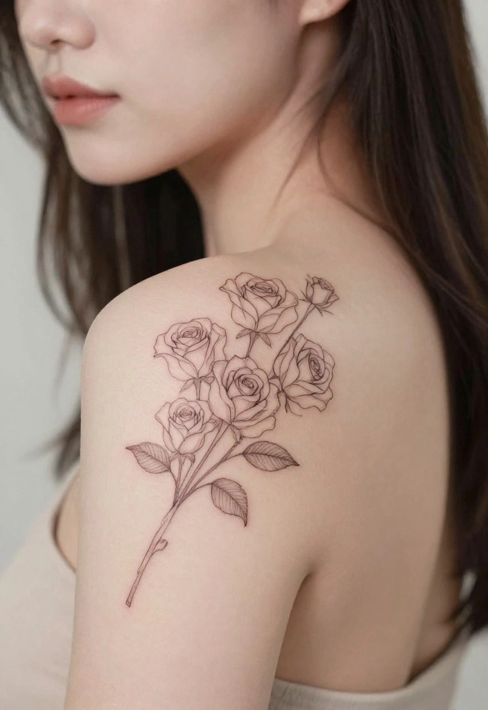 18 Rose Shoulder Tattoo 2026 Trending Ideas With Elegant Curve 67 18 Rose Shoulder Tattoo 2026 Trending Ideas With Elegant Curve - 17. Minimalist Rose Bouquet 1