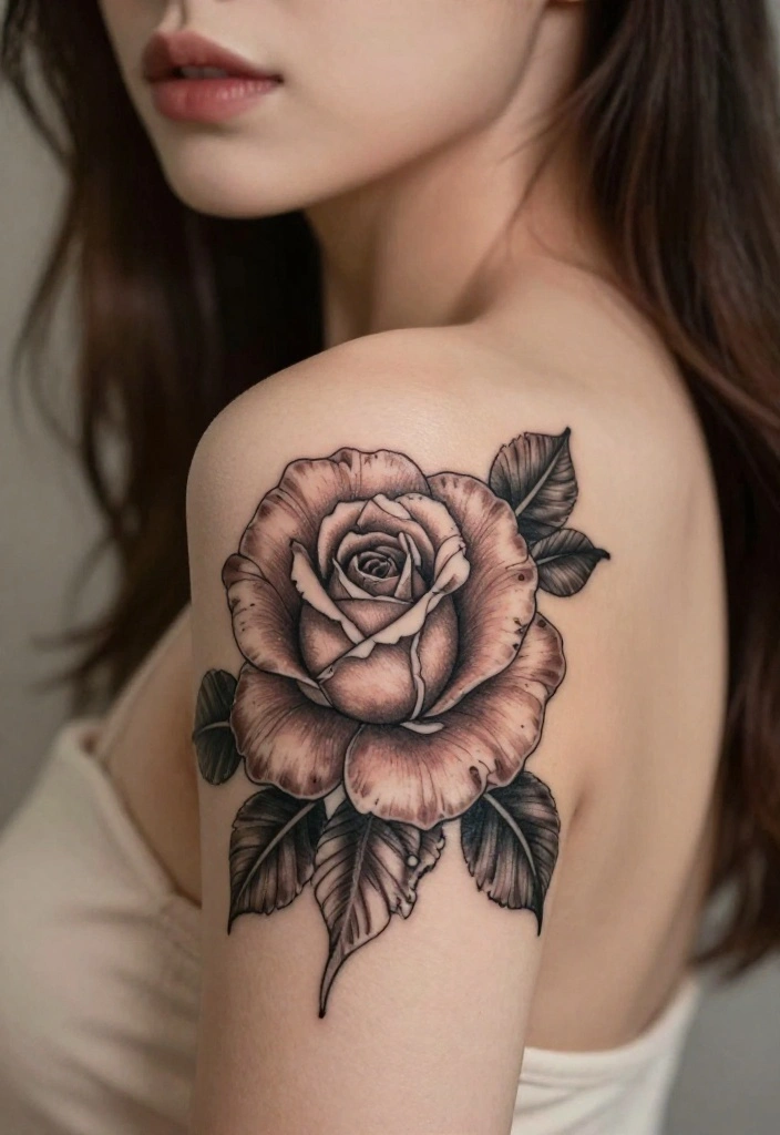 18 Rose Shoulder Tattoo 2026 Trending Ideas With Elegant Curve 26 18 Rose Shoulder Tattoo 2026 Trending Ideas With Elegant Curve - 6. Vintage Rose 1