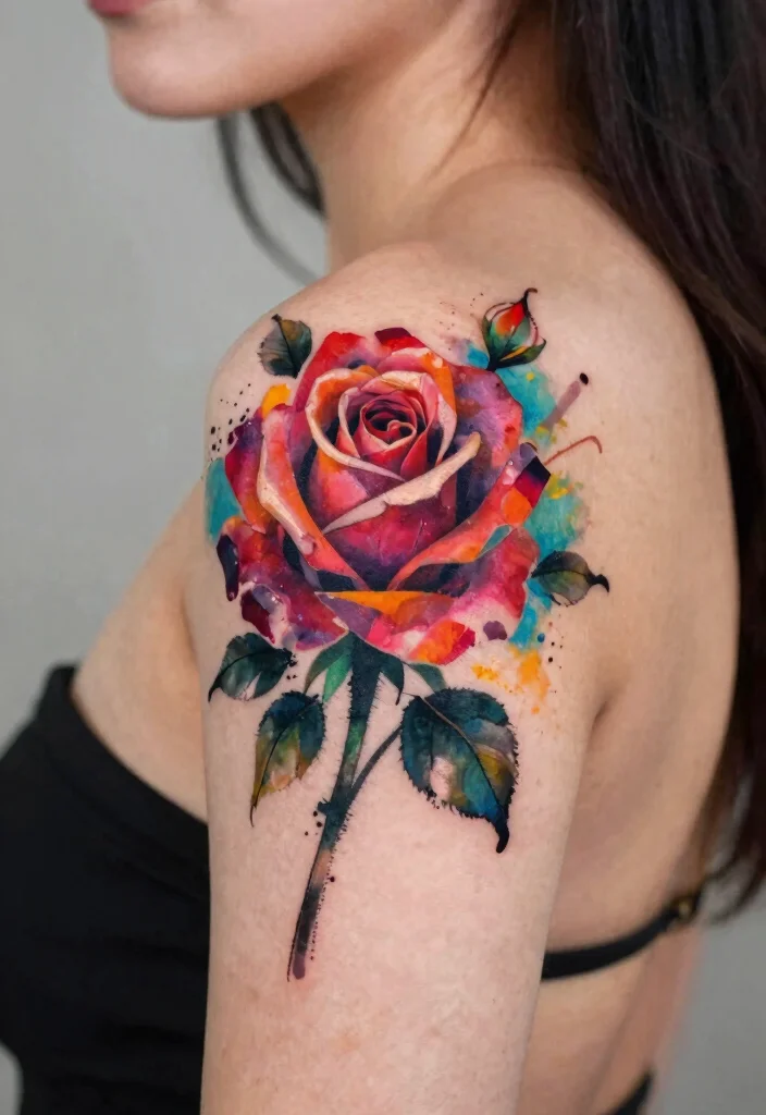 18 Rose Shoulder Tattoo 2026 Trending Ideas With Elegant Curve 27 18 Rose Shoulder Tattoo 2026 Trending Ideas With Elegant Curve - 7. Abstract Rose 1