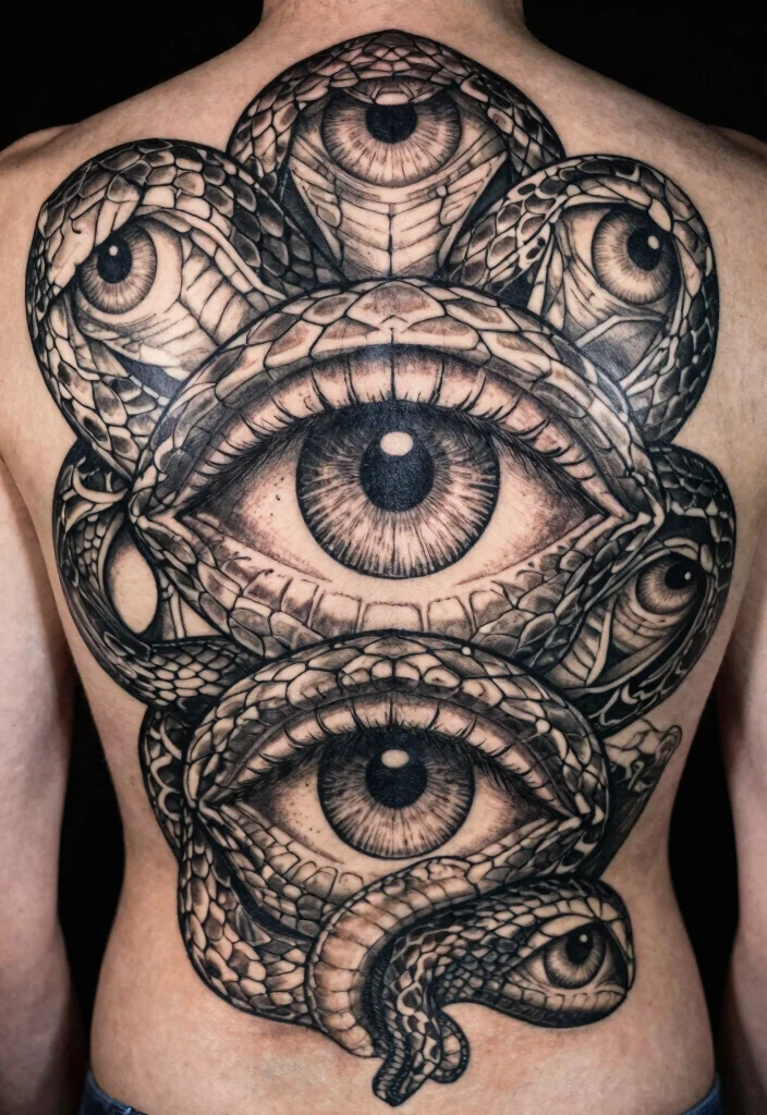 18 Snake Eye Tattoo Ideas With Intense Detail 43 18 Snake Eye Tattoo Ideas With Intense Detail - 13. Multi-Snake Eye Designs 1