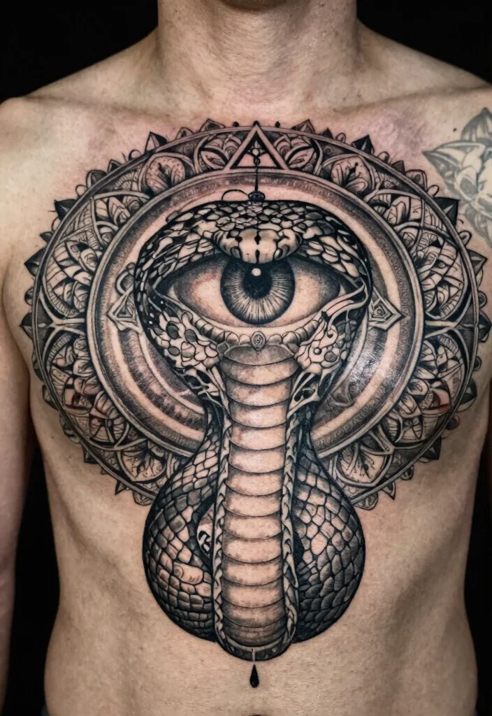 18 Snake Eye Tattoo Ideas With Intense Detail 44 18 Snake Eye Tattoo Ideas With Intense Detail - 14. Spiritual Snake Eye Tattoos 1