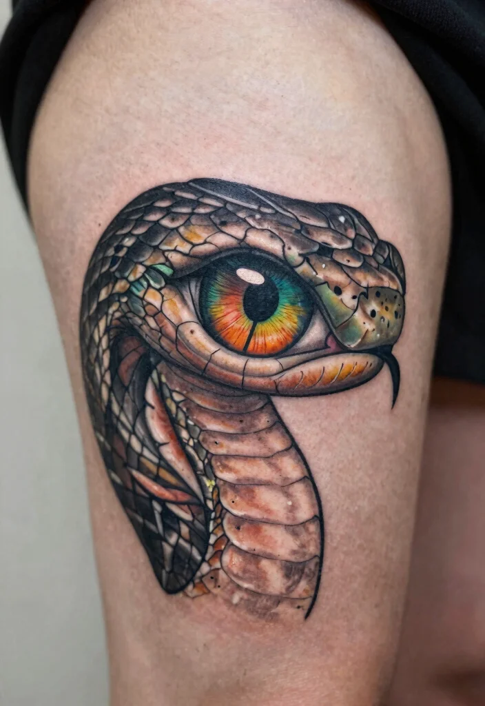 18 Snake Eye Tattoo Ideas With Intense Detail 57 18 Snake Eye Tattoo Ideas With Intense Detail - 17. Custom Snake Eye Tattoos 1
