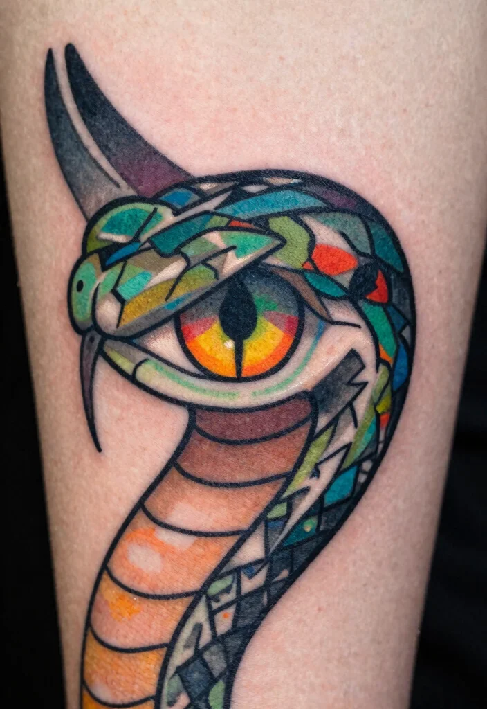 18 Snake Eye Tattoo Ideas With Intense Detail 15 18 Snake Eye Tattoo Ideas With Intense Detail - 5. Abstract Snake Eyes 1