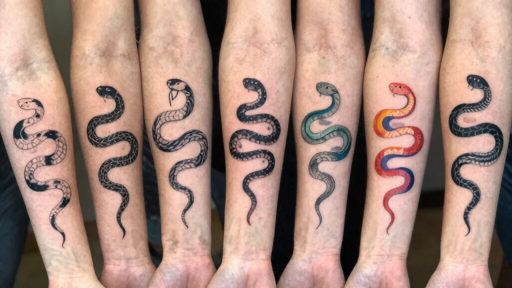18 Snake on Arm Tattoo Ideas With Sleek Motion